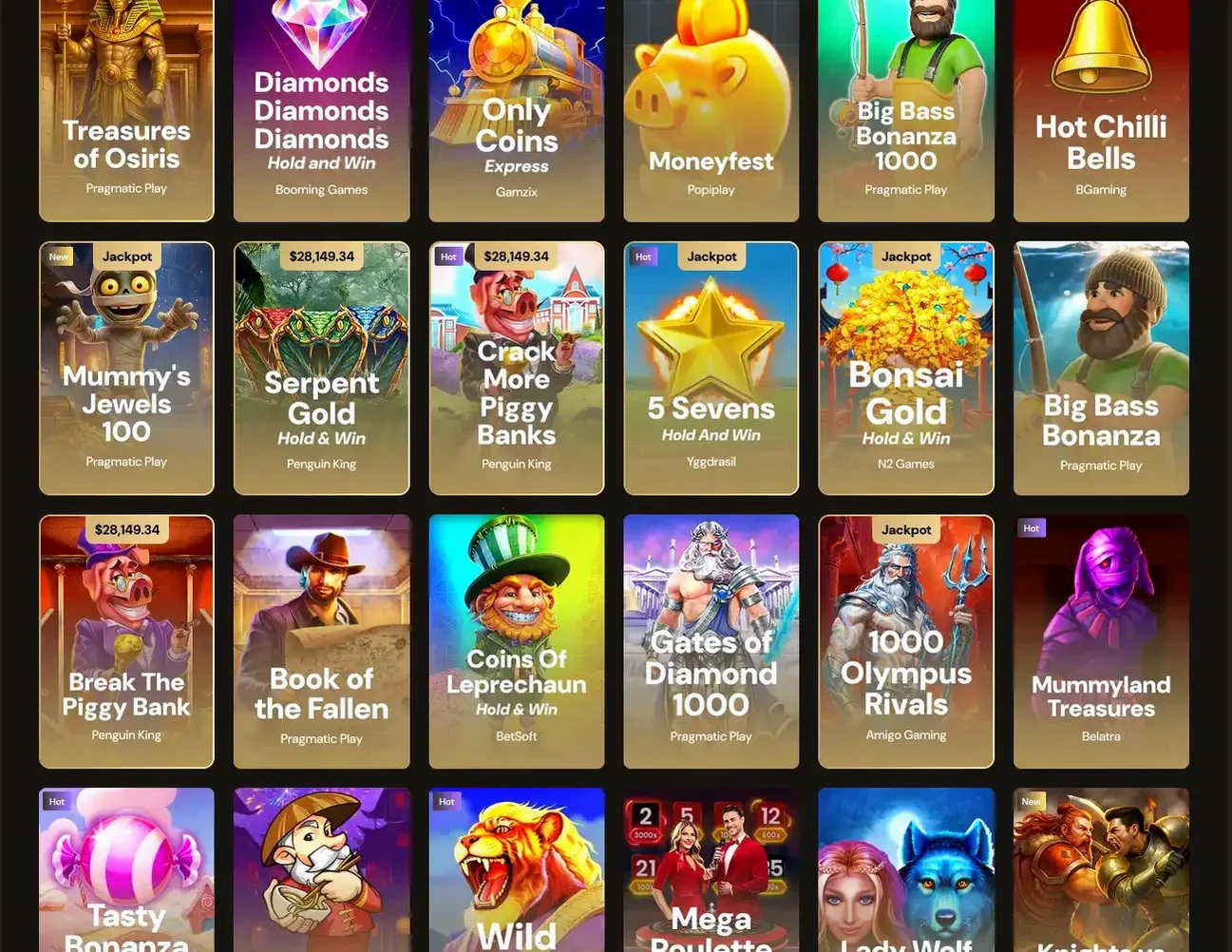 Игровая библиотека казино Комета